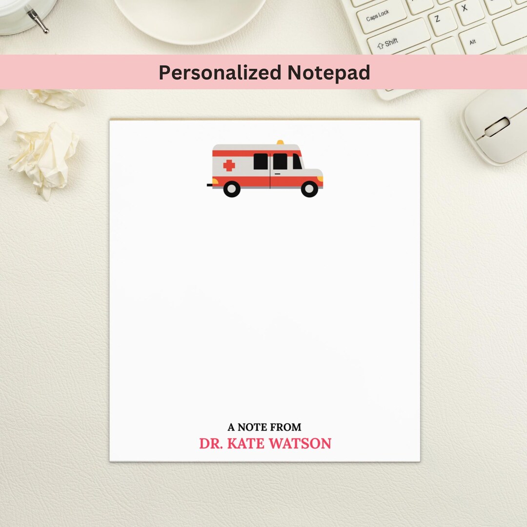 Personalized Emergency Paramedic Notepad, Custom EMT ECA Ambulance ...