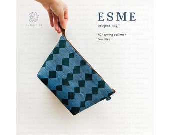 Esme Zip Pouch, PDF PATTERN, Knitting project bag, Travel pouch