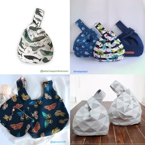 MÖNSTER, Stickprojekt Väskmönster, Knutväska, Väskmönster PDF, Japansk knutväska, Grabväska, Vändbar väska, DIY-present, l'il knot-väska bild 7