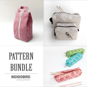 Sewing Pattern Bundle - Zip Pouch, Boxy Bag, Pencil Case PDF - Toiletry Bag, Makeup Bag, Travel Organizer Patterns