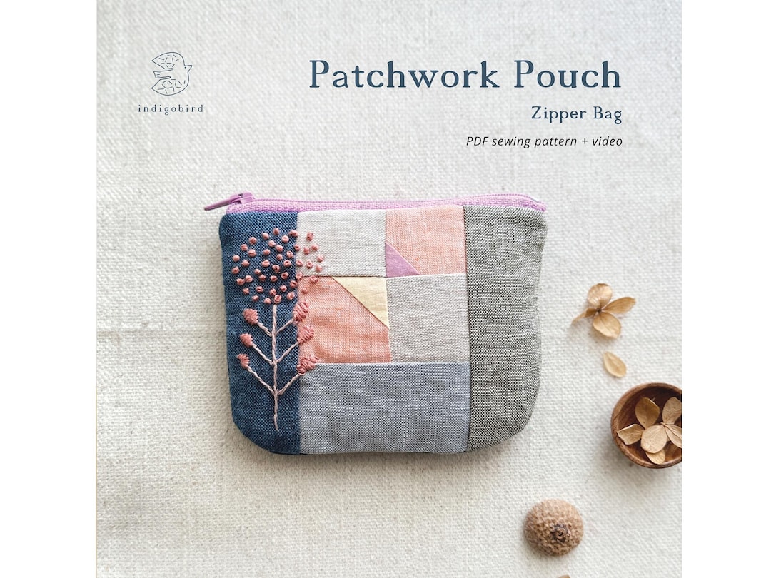Patchwork Zip Pouch PDF Sewing Pattern: Travel and Sewing Organizer - Etsy