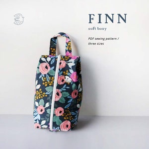 PATTERN, Boxy Zip Bag, Knitting Bag, Bag Pattern PDF, Sewing Pattern, dopp bag, cosmetic bag, teacher gift, Finn soft boxy