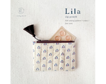 Lila Zipper Pouch Sewing Pattern: 5 Sizes (PDF Pattern)