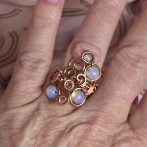 Opalite Copper Adjustable Ring
