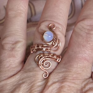 Opalite Copper Adjustable Ring