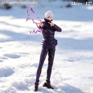 Gojo Satoru 31cm Figure Casting Curse Technique | Jujutsu Kaisen Anime Statue with Purple Energy