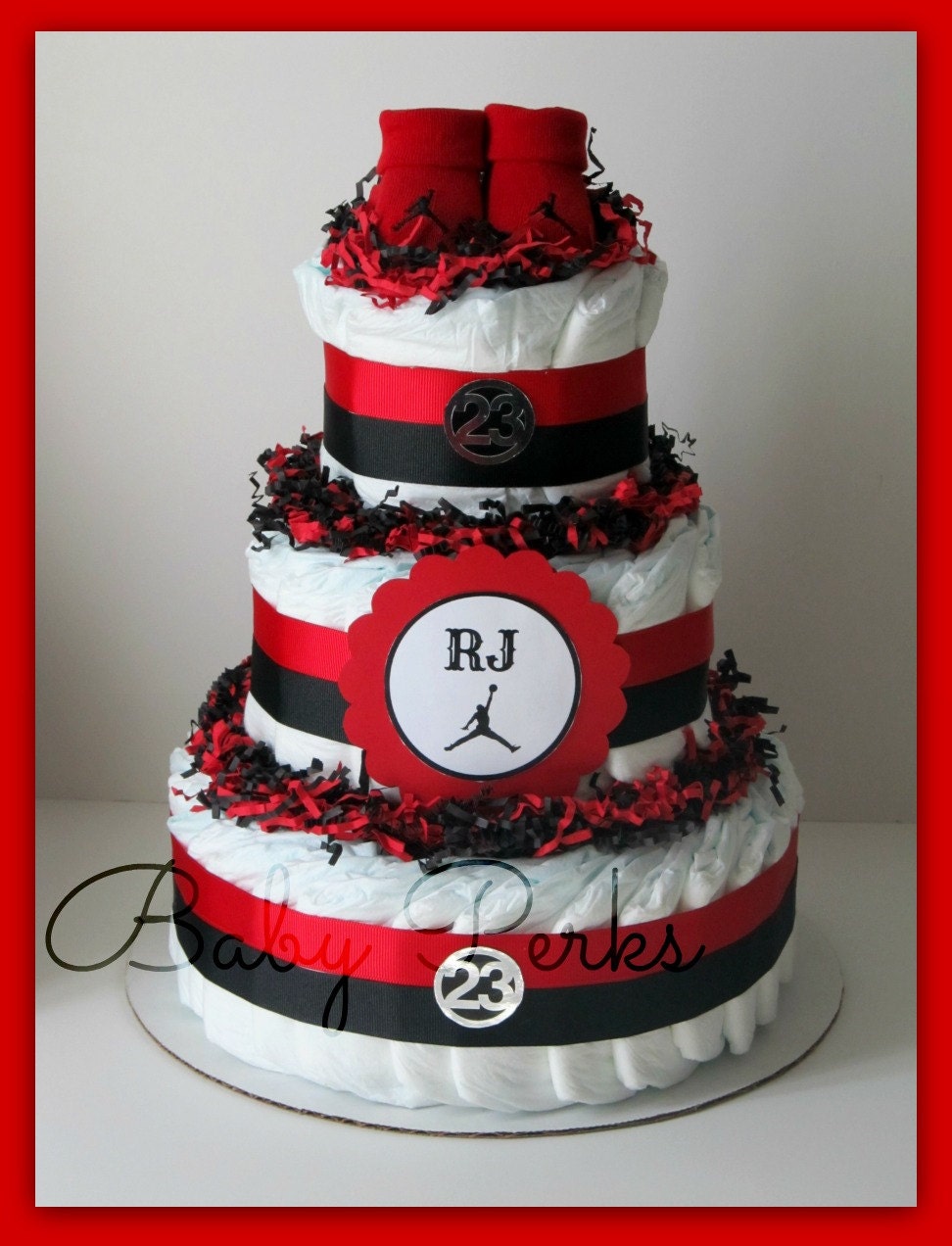 Air Jordan Diaper Cake Any Colors Baby Shower Decorations Etsy