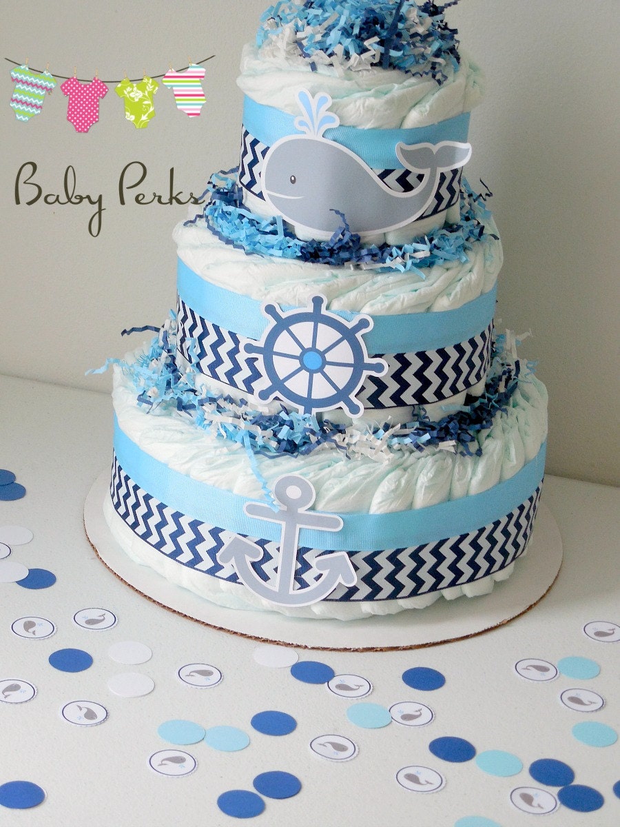 Nautical Baby Shower Centerpieces Nautical Diaper Cake Etsy