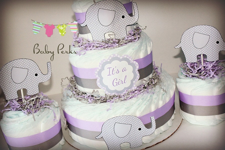 Baby Of Mine Diaper Cake Purple And Grey Baby Shower Etsy