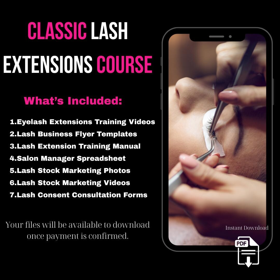 Online Classic Lash Extension Course | Lash Business Templates | Lash ...