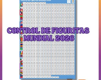 World Cup 2026 Sticker Checklist Tracker Printable | Sticker Album Control 980 | A4 PDF | Instant Download