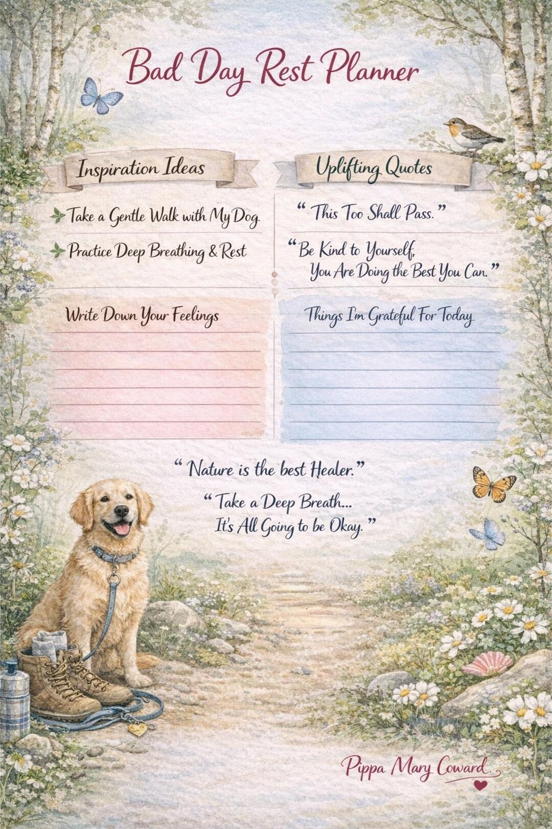 Bad Day Reset Pack – A4 Printable Journal Pages | Gentle Self-care ...