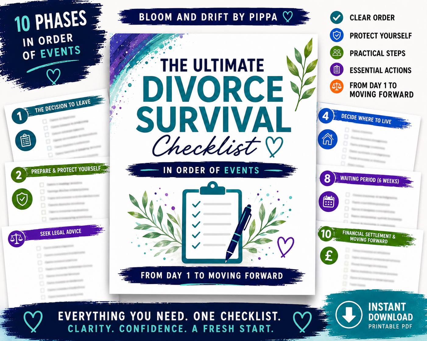 Relationship Separation Checklist.pdf Ultimate Divorce Survival Checklist Printable, UK Divorce Checklist PDF ...