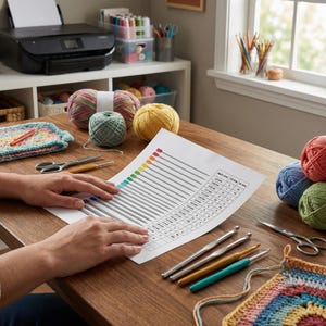 Knitting Needle Size Chart Printable PDF US UK Metric Conversion Guide Color and Standard Versions Craft Reference