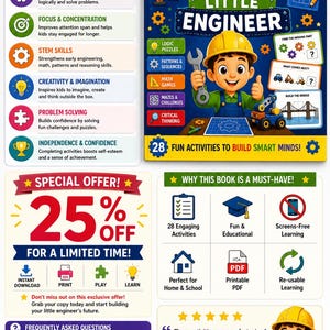 Pequeños juegos de ingenio para ingenieros: libro de actividades y rompecabezas STEM para niños de 5 a 8 años (descarga en PDF)