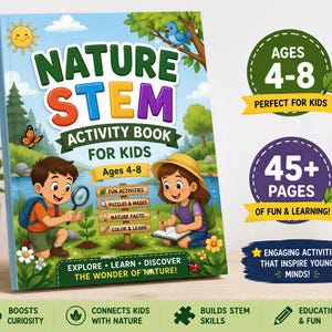 STEM-Lernbuch, Naturaktivitäts-Vorlage zum Ausdrucken – Praktische Wissenschaft im Garten, über 45 Seiten | Alter 4–8 Jahre