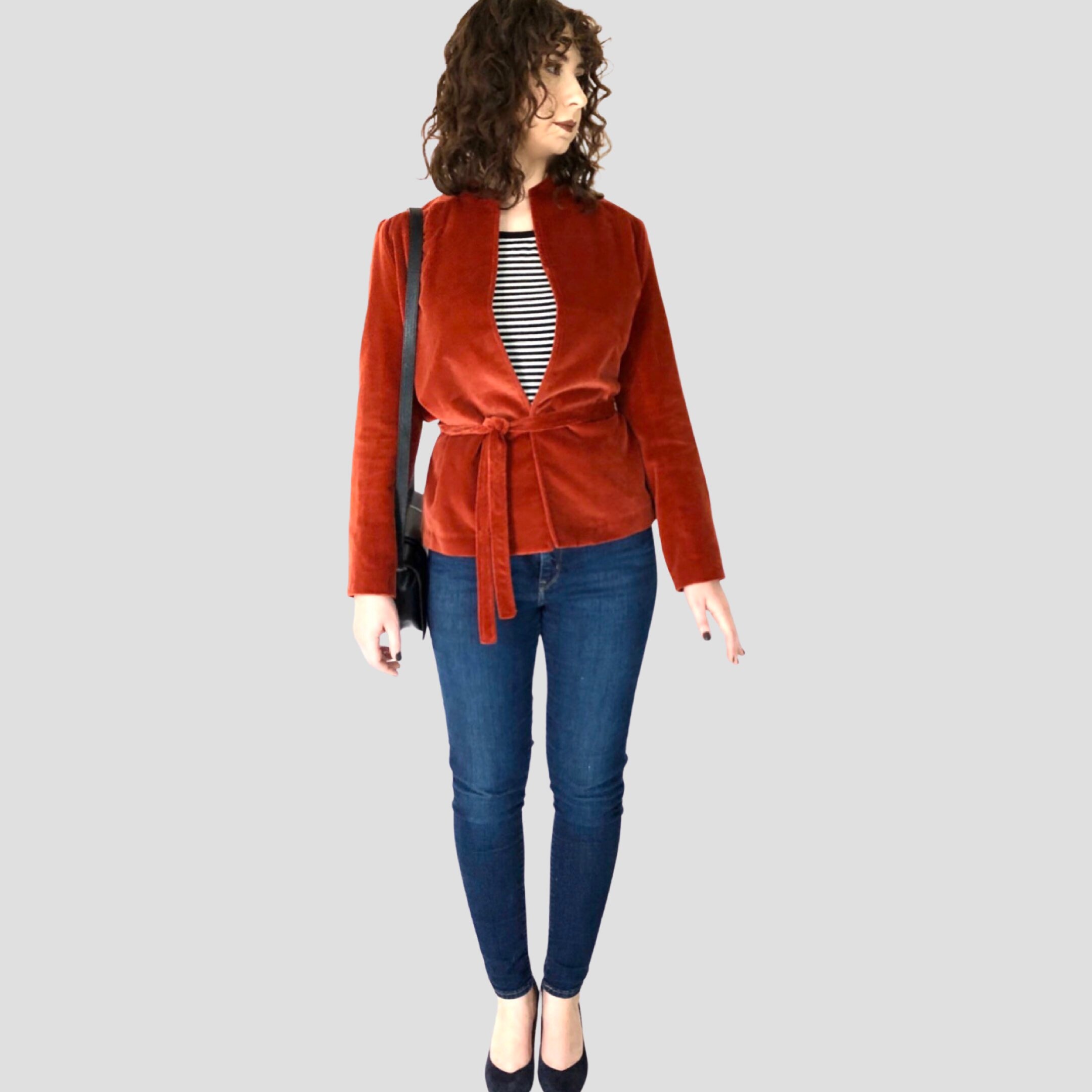 velvet wrap jacket