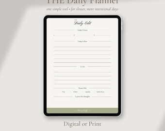 Afdrukbare dagelijkse planner | Minimale iPad-takenlijst (digitale download)