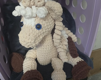 Blonde crocheted horse