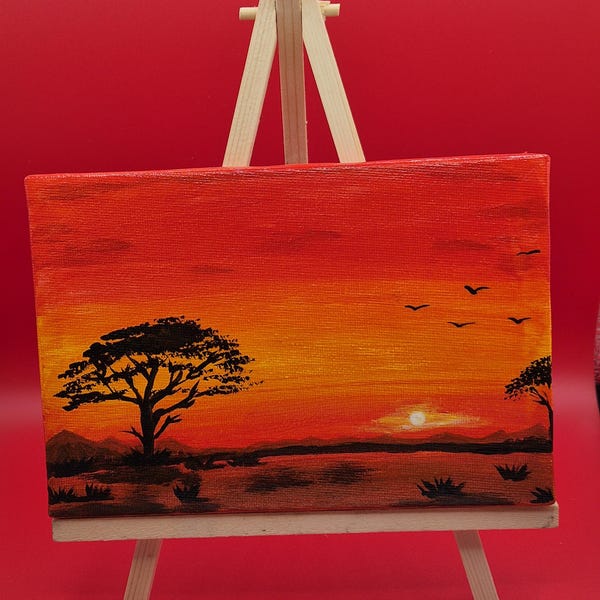 Raquel’s Whispers of the Desert original acrylic sunset painting