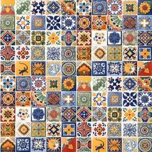 On Sale-Mexican Talavera Tile 100 2" x 2" pieces for your craft or construction project