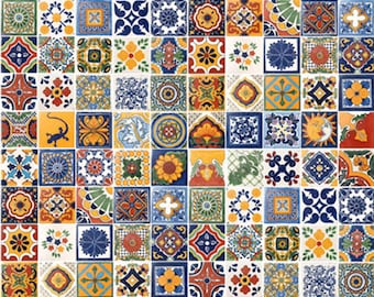On Sale-Mexican Talavera Tile 100 2" x 2" pieces for your craft or construction project