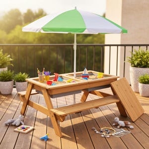 attach patio umbrella through picnic table Umbrella for Kids Picnic Table