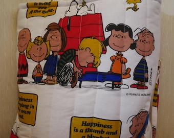 Sac cabas matelassé "vertical" upcylé Snoopy