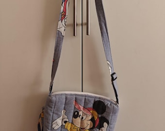 Sac à bandoulière matelassé upcylé Mickey