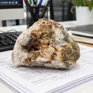 Natural Ruby in Quartz Matrix Specimen, Raw Crystal Cluster, Collector Mineral Decor