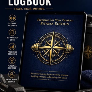 Diario di fitness digitale / Monitoraggio degli allenamenti, Pianificatore di progressi (PDF compilabile)