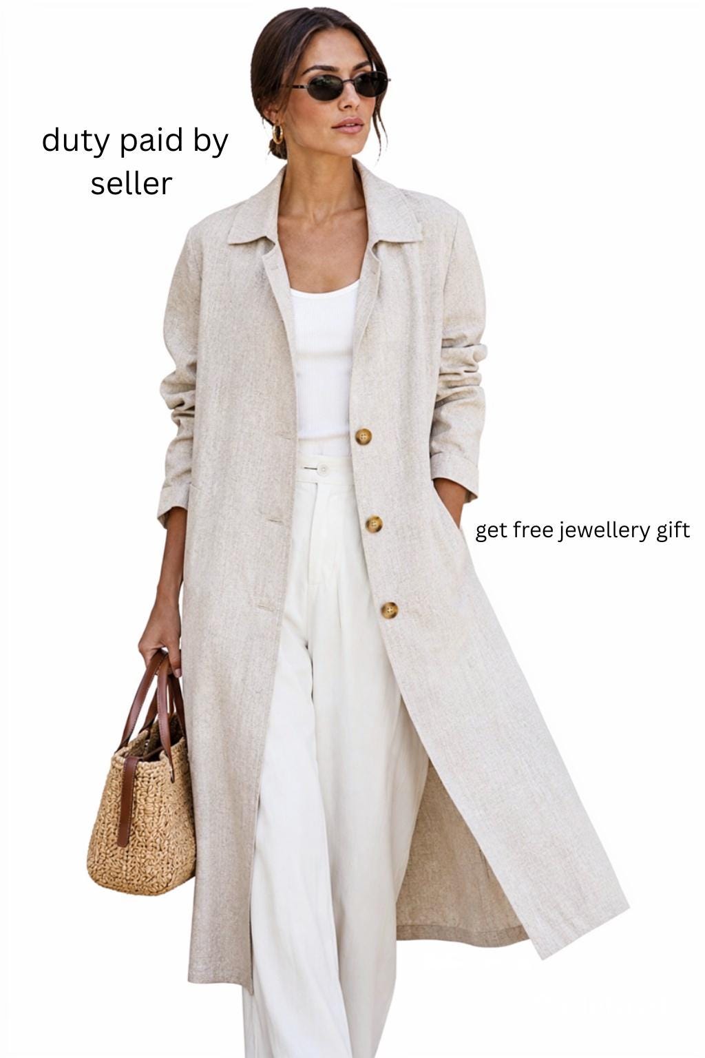 Linen Duster Coat - Etsy UK