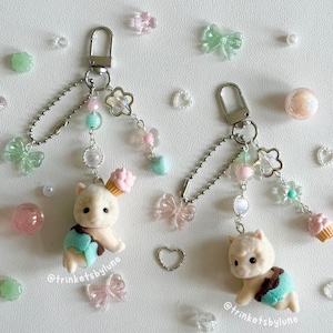 sylvanian/calico critter ‘baking baby’ keychain | handmade accessory trinket
