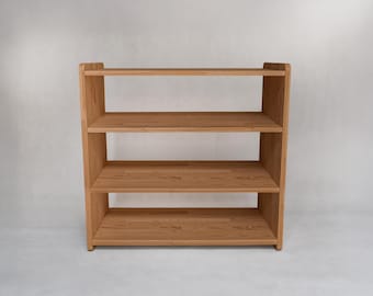 Étagère sur pied en bois de chêne à 4 niveaux