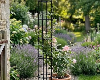 Traliccio per piante a forma di ombrello, torre da giardino in metallo, supporto per rose rampicanti, obelisco per vasi da fiori da esterno per patio.