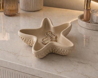 Plat à bijoux étoile, plateau porte-bagues, organiseur de vanité minimaliste, porte-objets, décoration d'intérieur moderne, cadeau pour elle, déco de coiffeuse