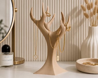 Support pour arbre à bijoux, organisateur de porte-colliers, présentoir à bijoux moderne, support pour bagues et boucles d'oreilles, décoration de vanité minimaliste, cadeau pour elle