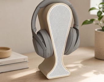 Modern Headphone Stand, Sculptural Headset Holder, Gaming Desk Organiser, Minimalist Desk Accessory, Neutral Home Decor Gift