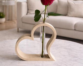 Vase coeur Décoration d'intérieur moderne Vase à fleurs sculptural Décoration de table minimaliste Accent neutre pour le salon Cadeau romantique pour elle