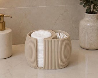 Organiseur de salle de bain côtelé minimaliste | Support pour brosse à dents | Rangement pour meuble-lavabo moderne | Décoration neutre Japandi | Organisateur d'évier de comptoir