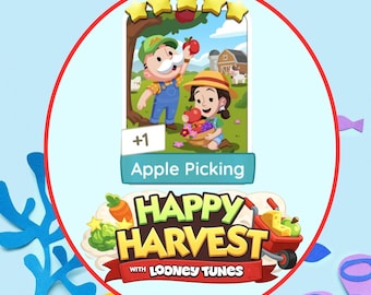 Äppelplockning - Monopoly_GO-klistermärken 5 stjärnor - Nytt album Happy Harvest (snabb leverans)
