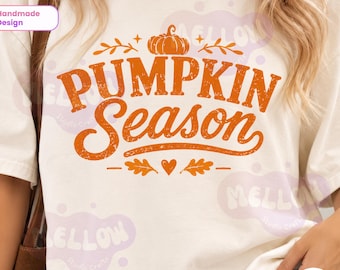Pumpkin Season PNG, Fall Pumpkin Shirt Design, Vintage Autumn PNG, Retro Fall Sublimation, Thanksgiving Cozy Shirt PNG, Digital Download