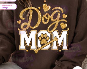 Dog Mom png, Mom Glitter Png, Dog Mama png, Gift for dog Lover, Paw Print retro mom png, Doxie Everyday shirt Design