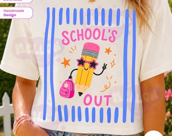 Striped Last Day Of School Png, Class Dismissed Sublimation, Teacher Summer Shirt Design, School Out PngTeacher Mode Off School fun day Png