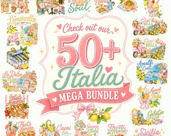 50+ Summer Png Coastal Clipart Bundle, La Dolce Vita Pngs, Mediterranean Summer Png Bundle, Italian Sardines Clipart Italy Sublimations