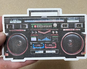 Old School Boombox Glossy Stickers