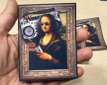 Hip Hop Mona Lisa Boombox Stickers