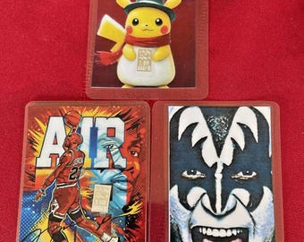 Lot of 3 1gr 999 Fine Silver cards Air Jordan Kiss Gene Simmons Pokemon Pikachu