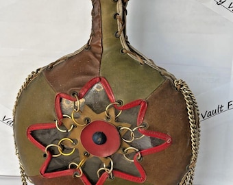 Cantimplora de cristal de arte popular español vintage estilo boho del viejo mundo