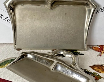 Juego antiguo Manning Bowman Co. Silent Butler Recolector de migas de plata